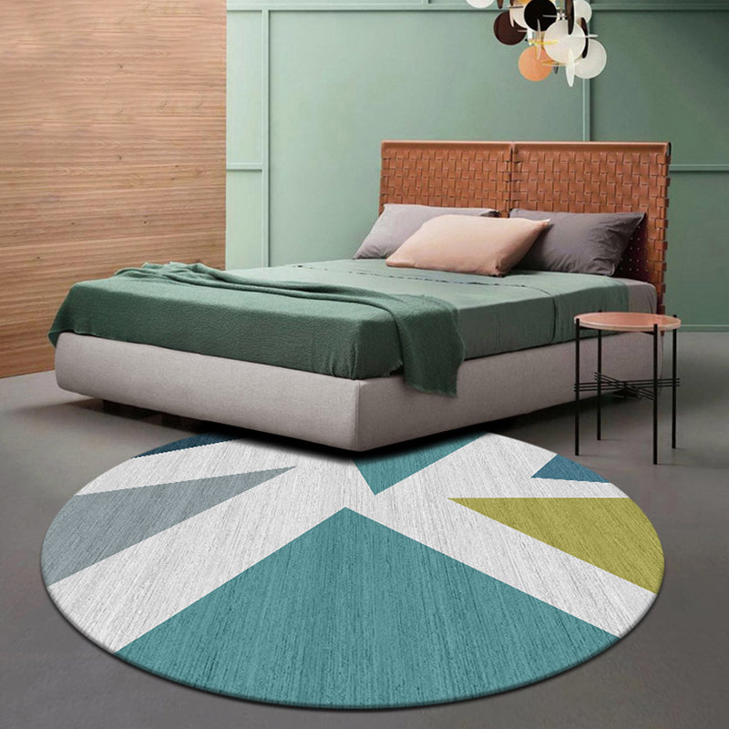 Compact geometric patterned rug soft color modern rug synthetic non-slip rug for the living room | Bowlift