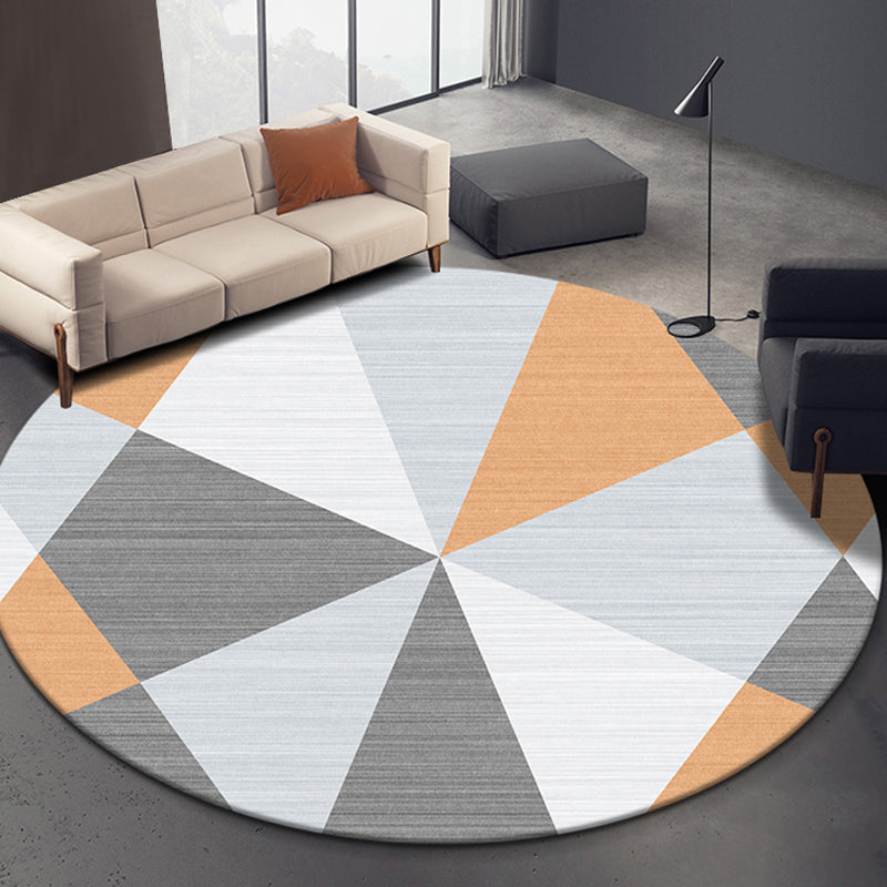Compact geometric patterned rug soft color modern rug synthetic non-slip rug for the living room | Bowlift