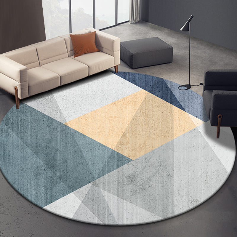 Compact geometric patterned rug soft color modern rug synthetic non-slip rug for the living room | Bowlift