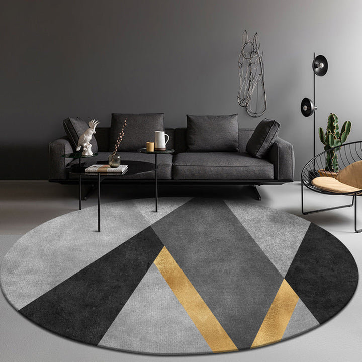 Compact geometric patterned rug soft color modern rug synthetic non-slip rug for the living room | Bowlift