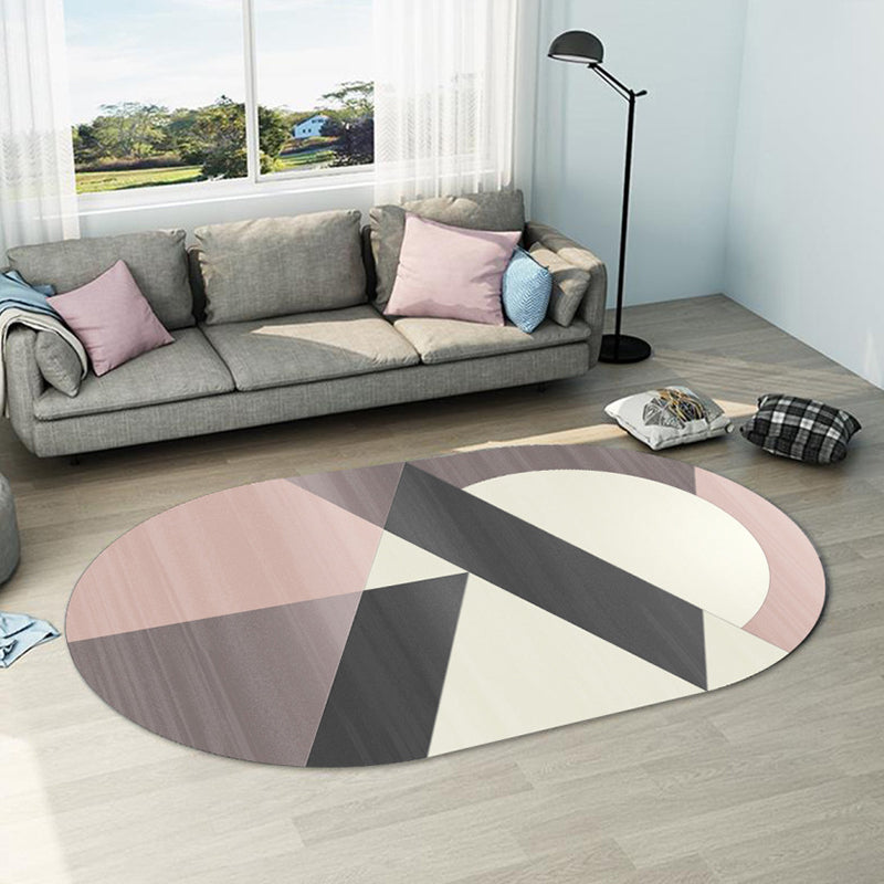 Irregularly shaped geometric rug multicolored contemporary indoor rug synthetic stain-resistant rug for the room | Bowlift