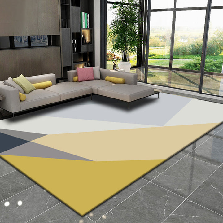 Aesthetic Morandi Colors Geometric Rug Polypropylene Modernist Rug Washable Anti-Slip Rug for Home | Bowlift