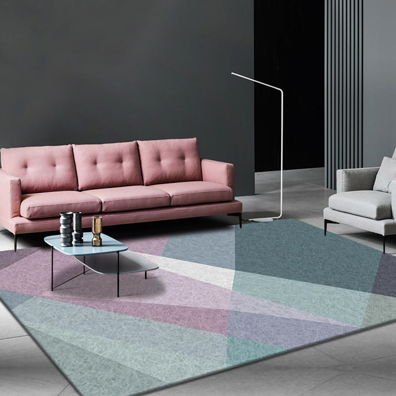 Aesthetic Morandi Colors Geometric Rug Polypropylene Modernist Rug Washable Anti-Slip Rug for Home | Bowlift