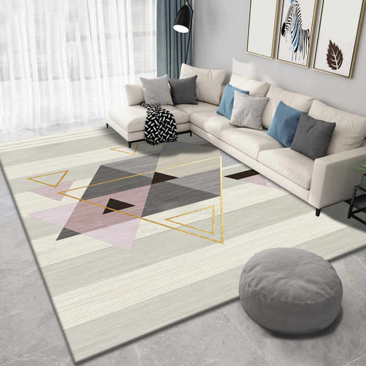 Aesthetic Morandi Colors Geometric Rug Polypropylene Modernist Rug Washable Anti-Slip Rug for Home | Bowlift