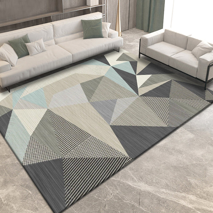 Aesthetic Morandi Colors Geometric Rug Polypropylene Modernist Rug Washable Anti-Slip Rug for Home | Bowlift