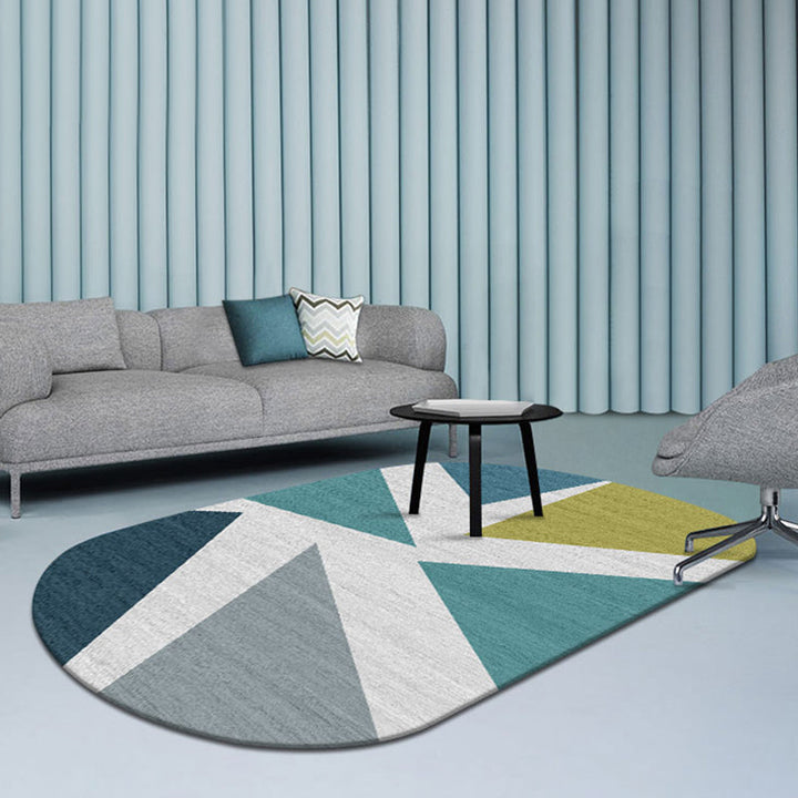 BowLift | Multi-Color Living Room Rug Minimalist Geometry Rug Synthetic Non-Slip Back Rug