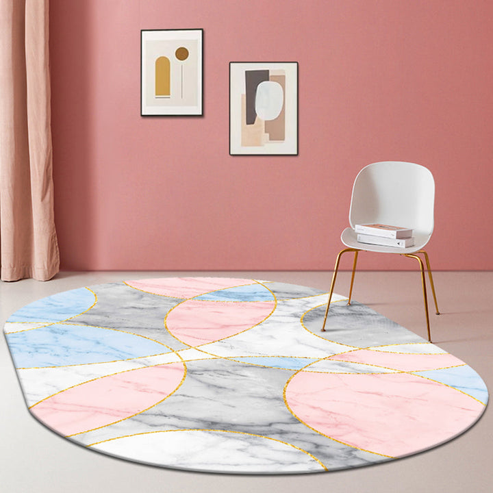BowLift | Multi-Color Living Room Rug Minimalist Geometry Rug Synthetic Non-Slip Back Rug