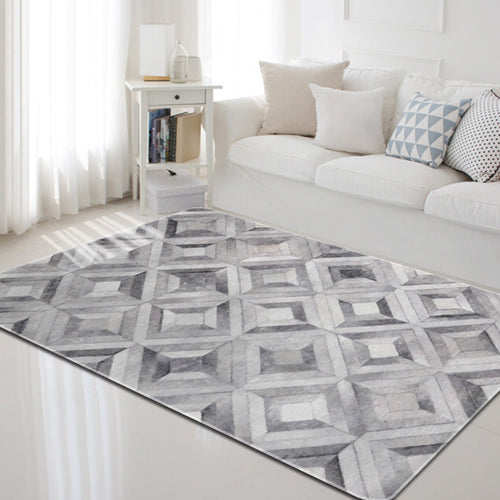 BowLift | Dark geometric pattern rug Synthetic creative rug Non-slip rug for home decor