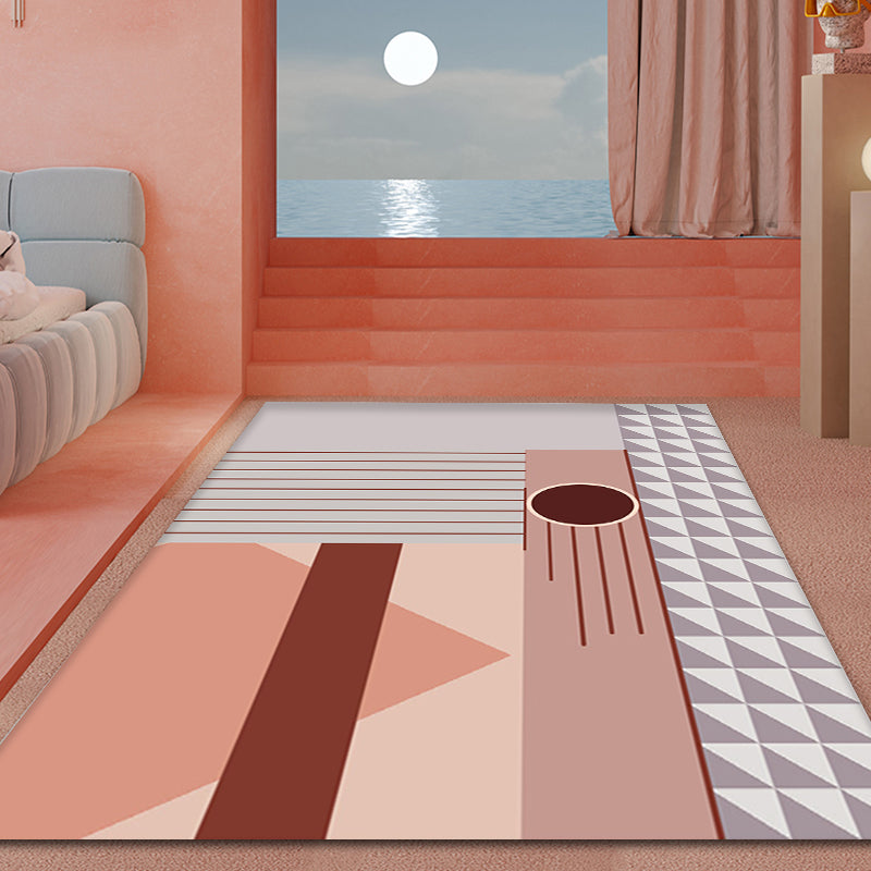 BowLift | Bold Living Room Area Rug Multicolored Mixed Geometric Shapes Rug Polyester Anti-Slip Backing Rug