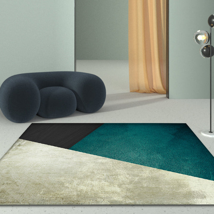 BowLift | Dark Color Simple Rug Polypropylene Color Block Geometric Carpet Non-Slip Pet-Friendly Rug for Home