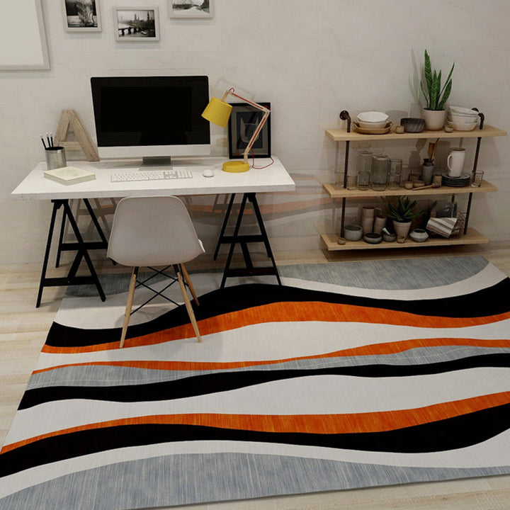 BowLift | Bold Living Room Rug Modern Color Blocking Rug Synthetic Stain Resistant Non-Slip Backing Rug