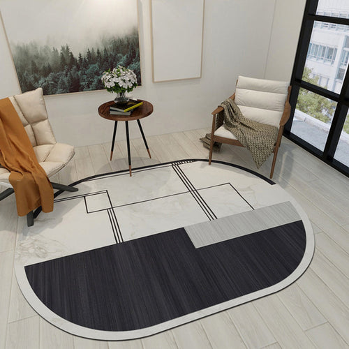 BowLift | Cool Geometric Rug Multicolor Trendy Rug Polyester Non-Slip Easy-Care Rug for the Living Room