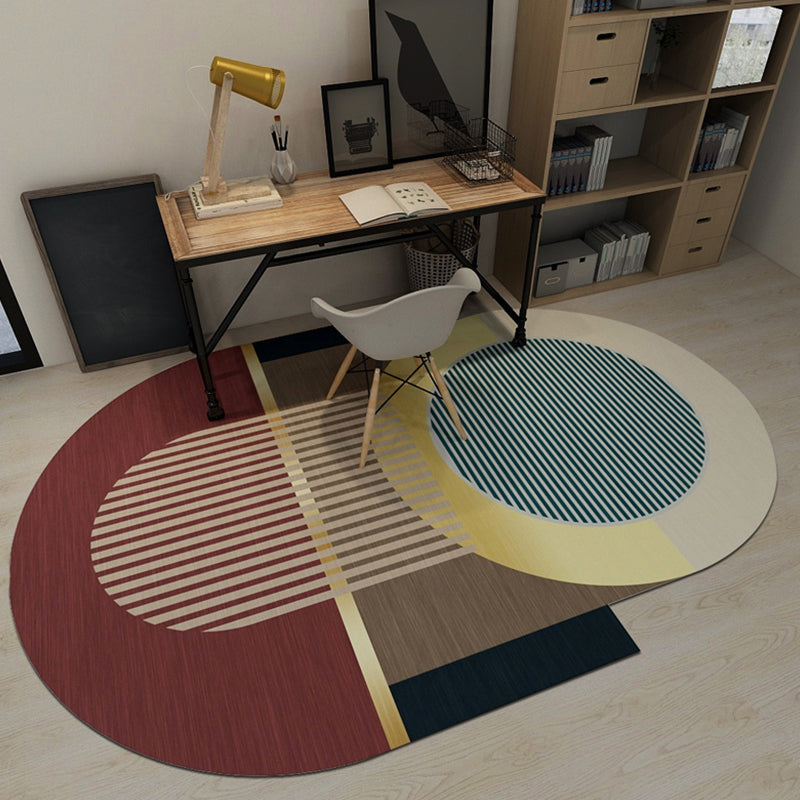 BowLift | Cool Geometric Rug Multicolor Trendy Rug Polyester Non-Slip Easy-Care Rug for the Living Room