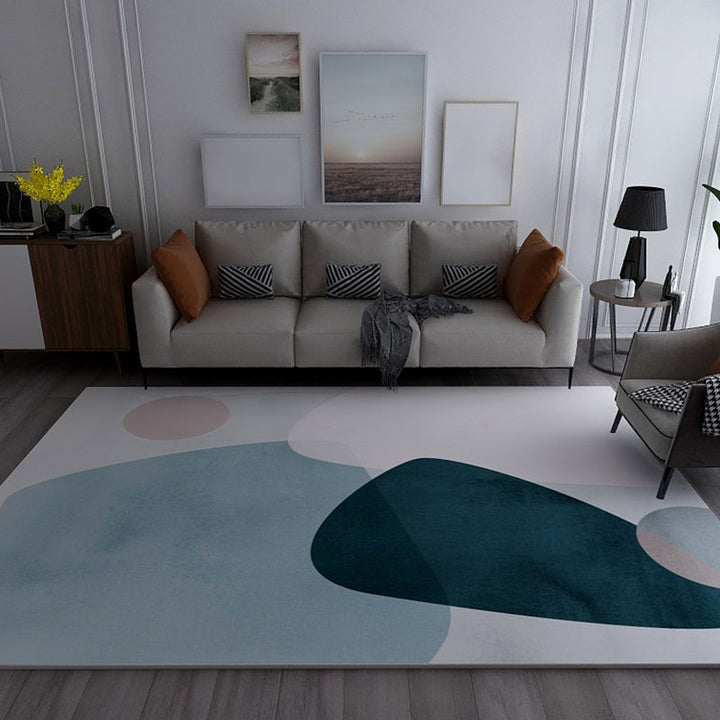 BowLift | Morandi Color Living Room Rug Creative Geometric Pattern Rug Polyester Non-Slip Washable Area Rug