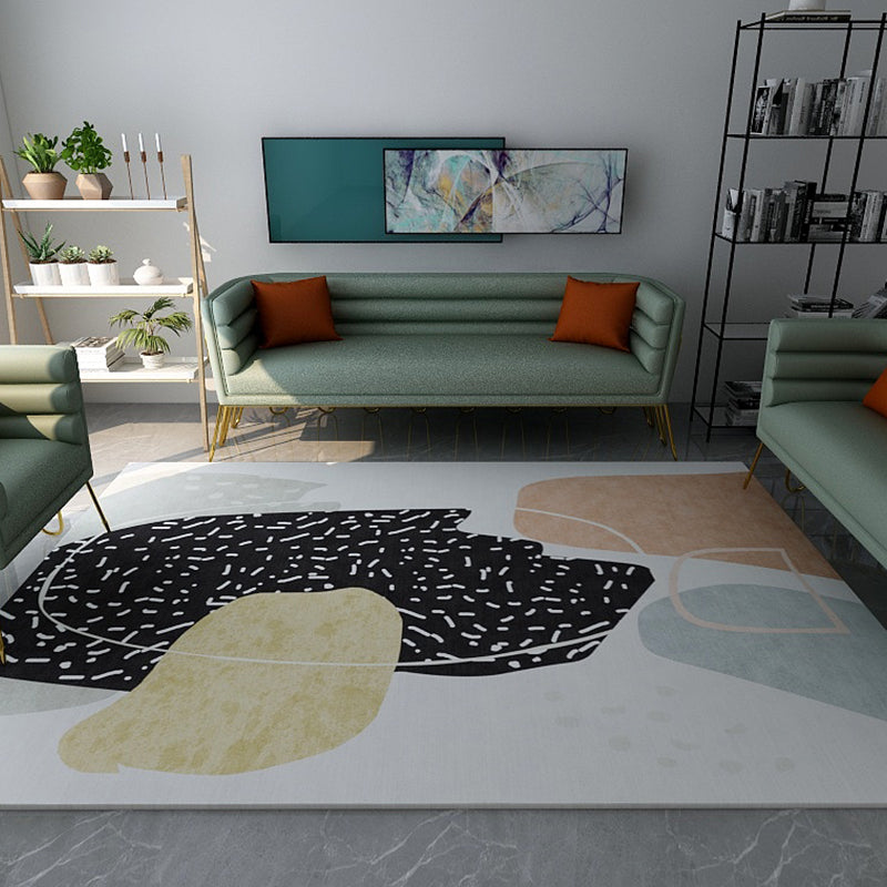 BowLift | Morandi Color Living Room Rug Creative Geometric Pattern Rug Polyester Non-Slip Washable Area Rug