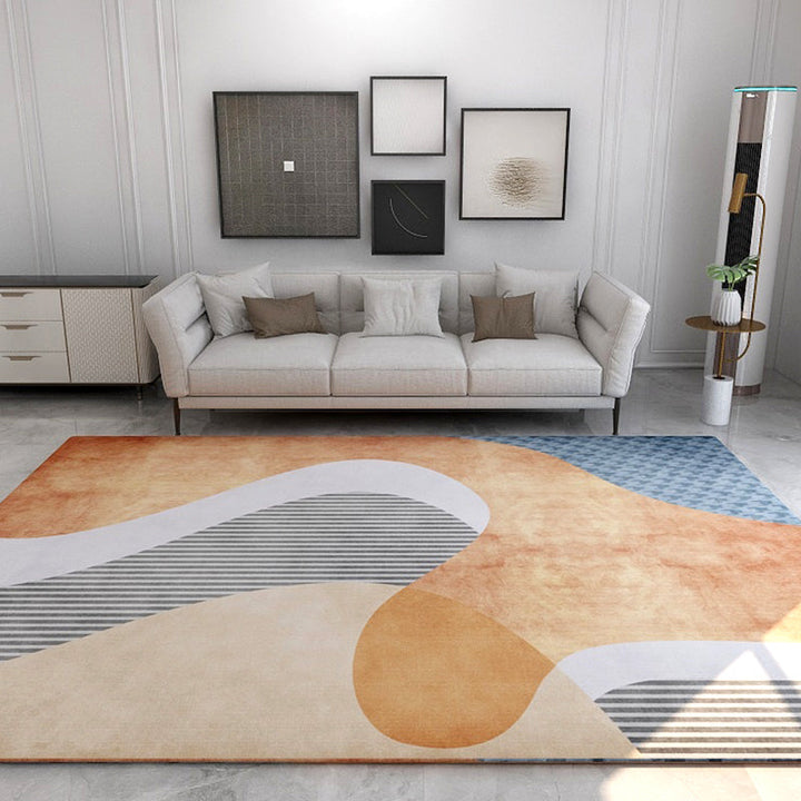 BowLift | Special Abstract Art Rug Soft Color Nordic Style Rug Polypropylene Stain Resistant Easy Care Rug for Home