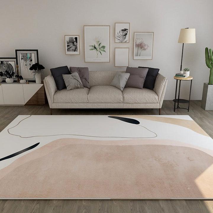 BowLift | Special Abstract Art Rug Soft Color Nordic Style Rug Polypropylene Stain Resistant Easy Care Rug for Home