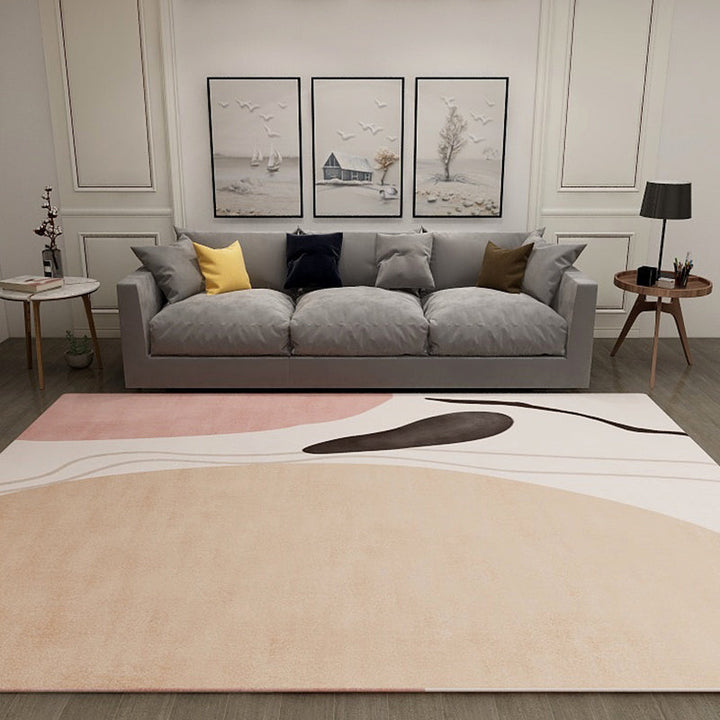 BowLift | Special Abstract Art Rug Soft Color Nordic Style Rug Polypropylene Stain Resistant Easy Care Rug for Home