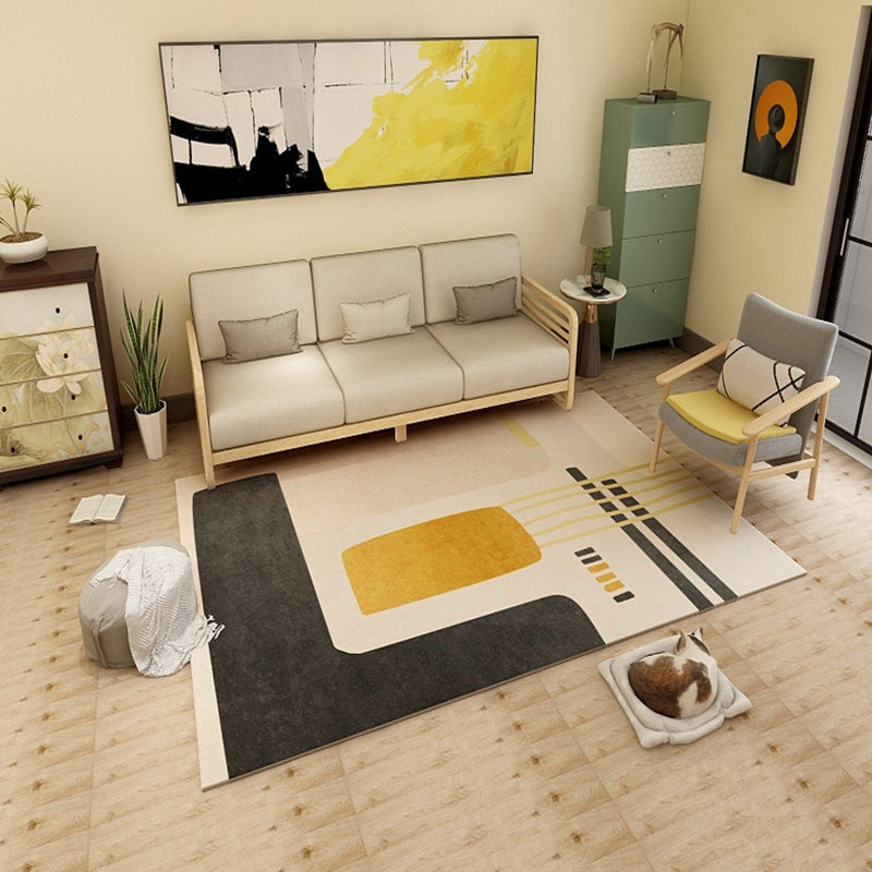 BowLift | Bold Geometric Color Block Rug Multicolored Polypropylene Rug Pet-Friendly Stain-Resistant Rug for Home Decor