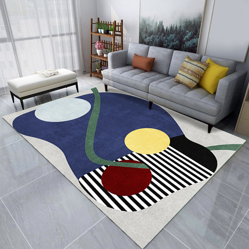 BowLift | Creative Color Block Print Carpet Multicolor Modern Style Rug Polyester Non-Slip Backing Carpet for Home