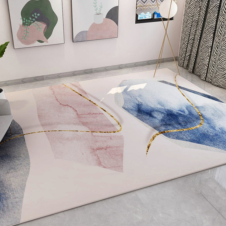 BowLift | Soft Trendy Indoor Dress Multi Color Abstract Pattern Dress Stain Resistant Washable Carpet for Living Room