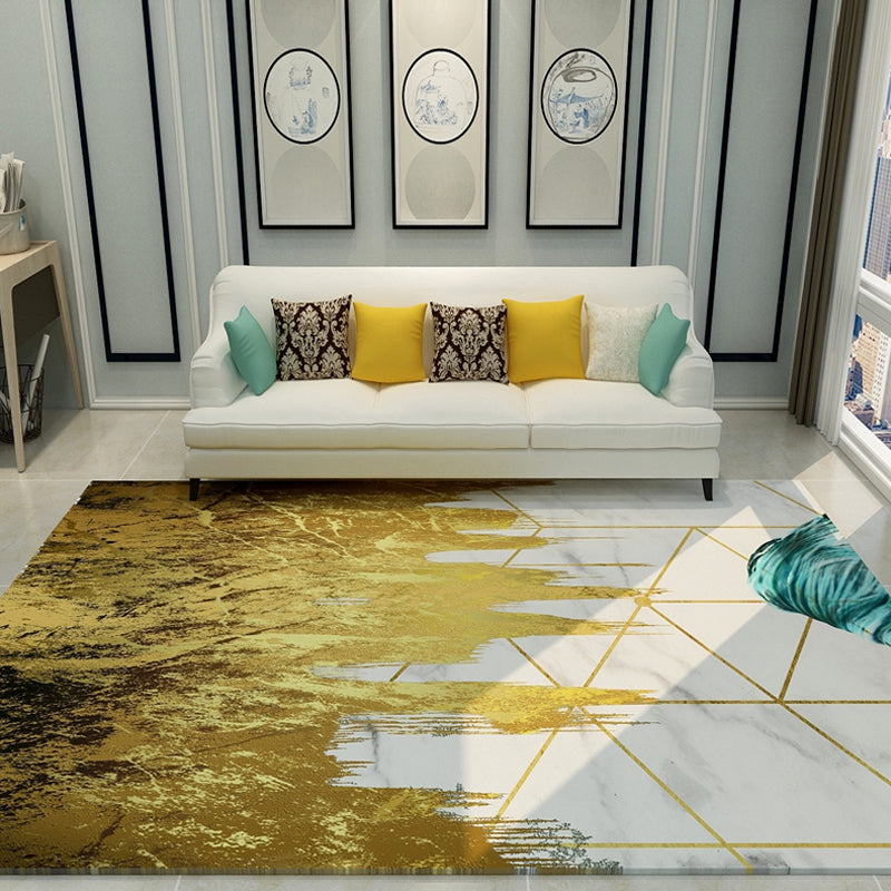 BowLift | Cyberpunk Living Room Carpet Multi Color Abstract Foil Streams Carpet Polyester Machine Washable Area Rug