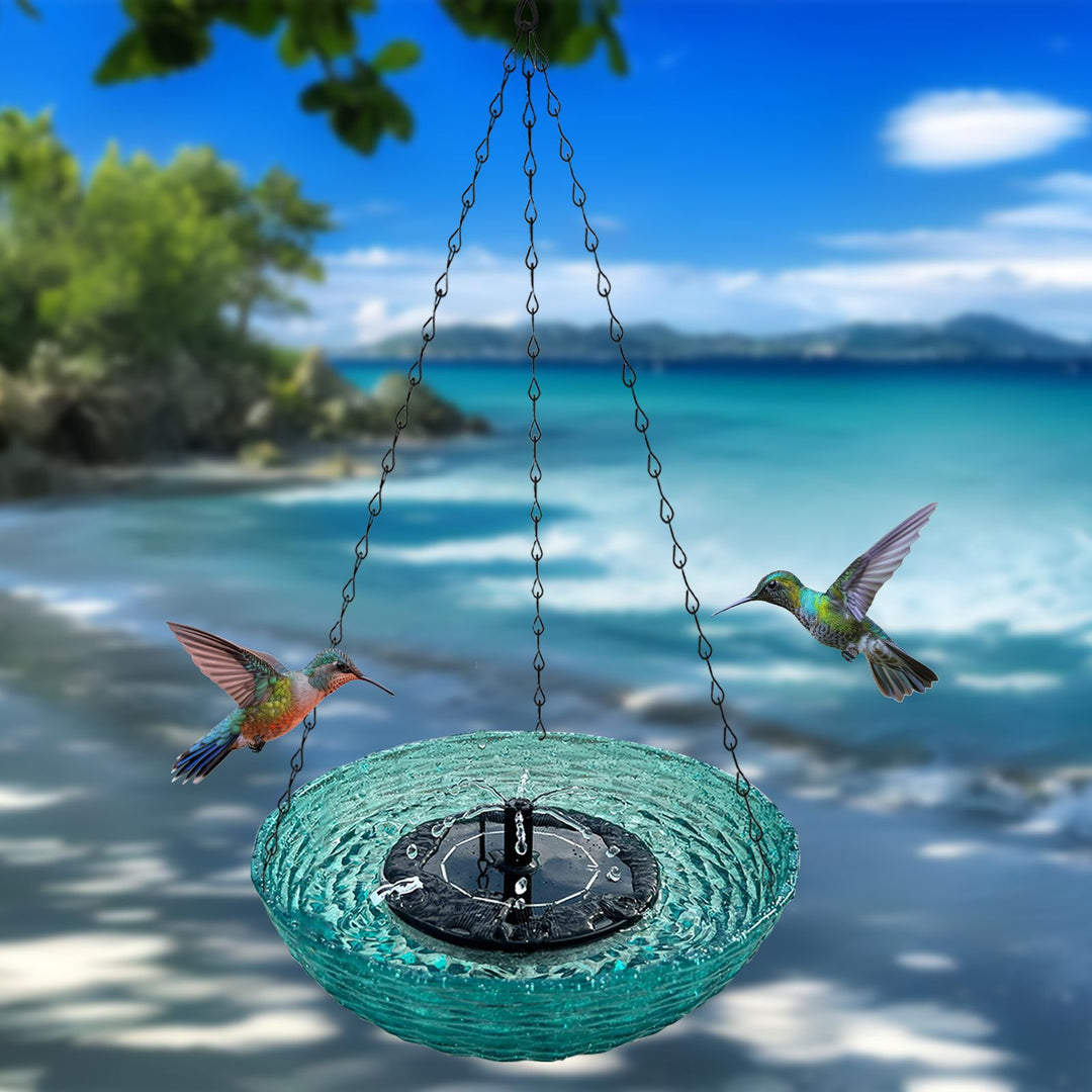 Hanging bird bath for the garden