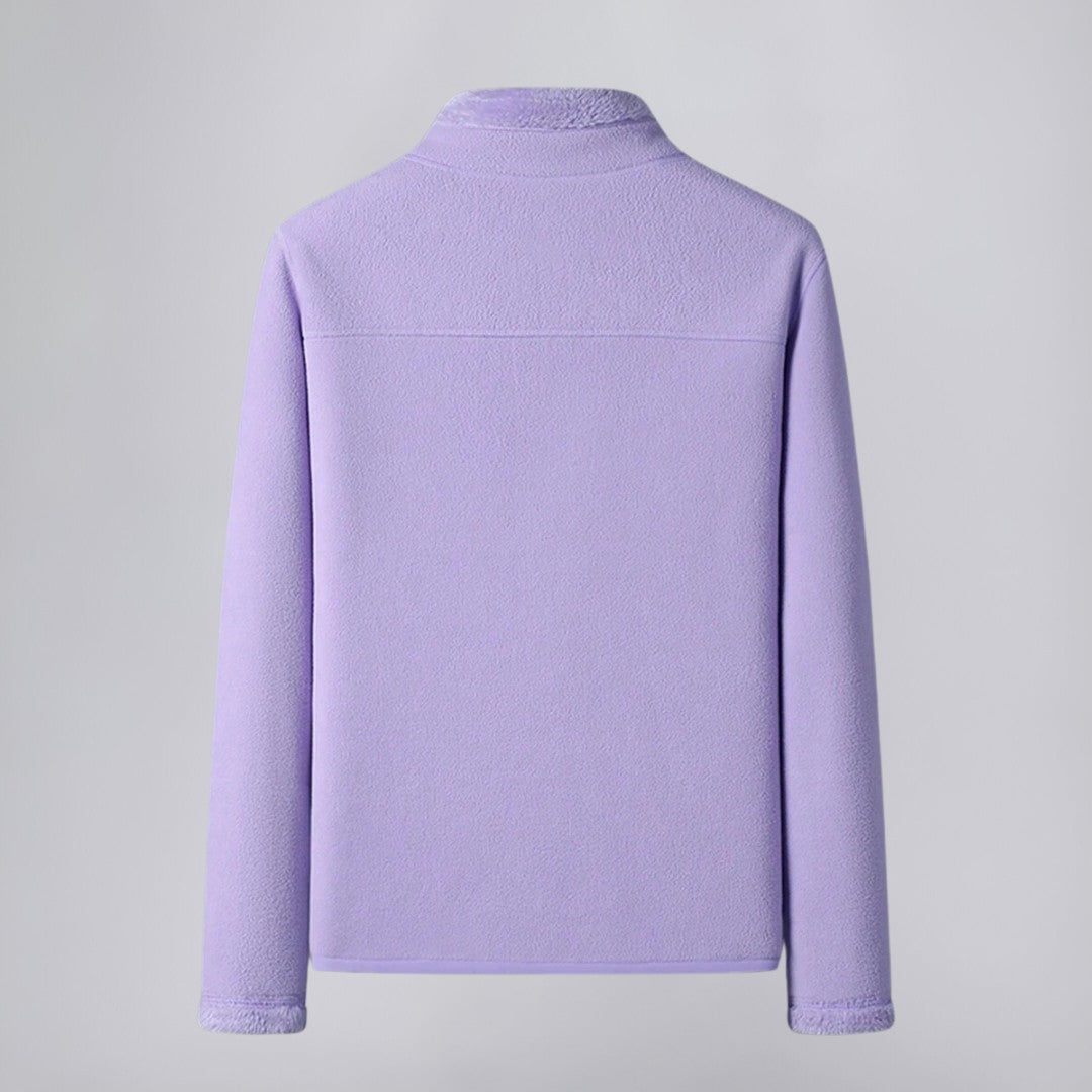 Fleece Zip Jacket with Stand Collar and Soft Interior