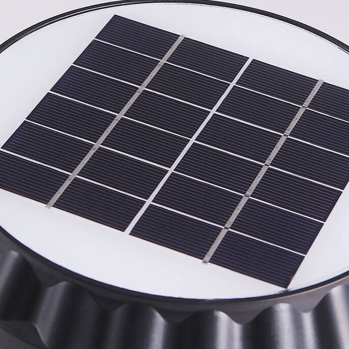 Modern Black Solar Die-Cast Aluminum Glass Outdoor Patio Waterproof Column Head Light | Bowlift