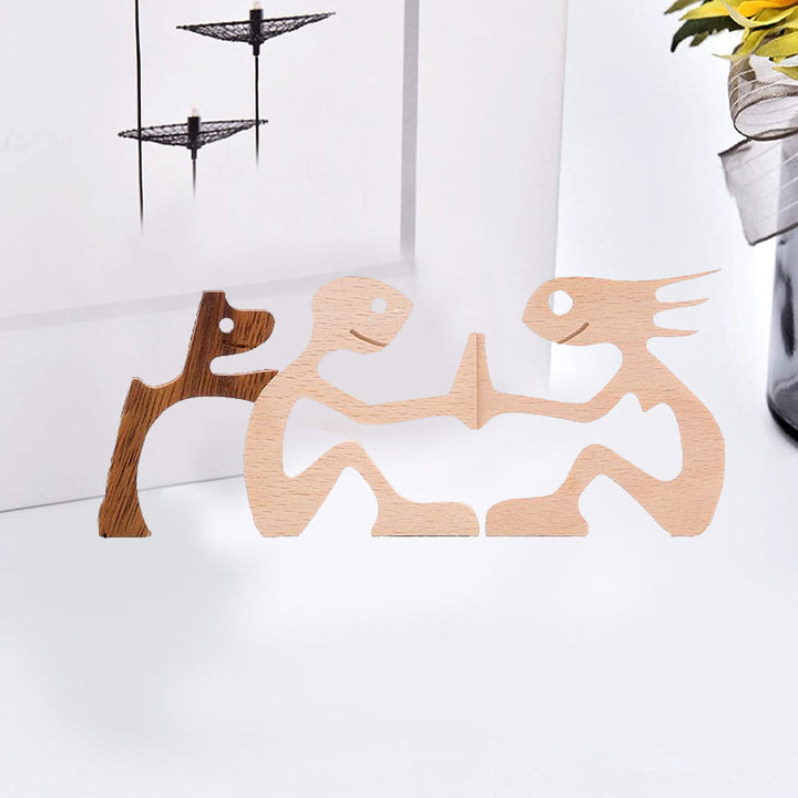 Gift For Pet Lovers - Wood Sculpture Table Ornaments - The Love Between You And Your Fur-Friend | Bowlift