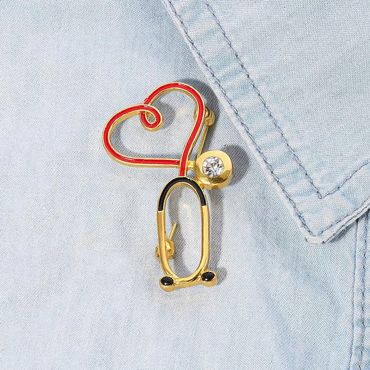 BowLift | Love Heart Stethoscope Mini Brooch