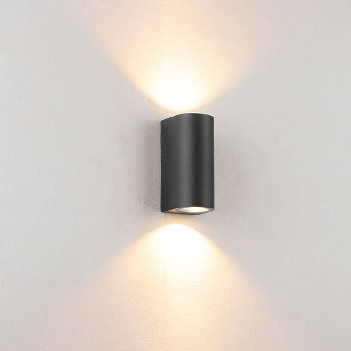 Modern Simple Outdoor Waterproof Aluminum Glass Cylinder 2-Light Wall Sconce Lamp | Bowlift