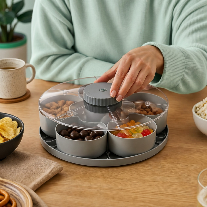 ServeSpin rotating tray with compartments | Bowlift