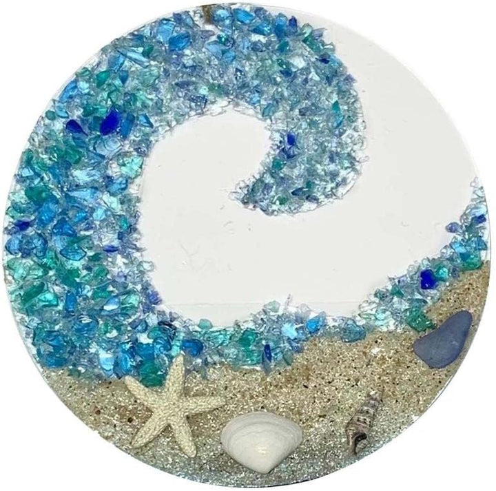 BowLift | Ocean glass sun catcher - Ocean-breaking wave beach ornament