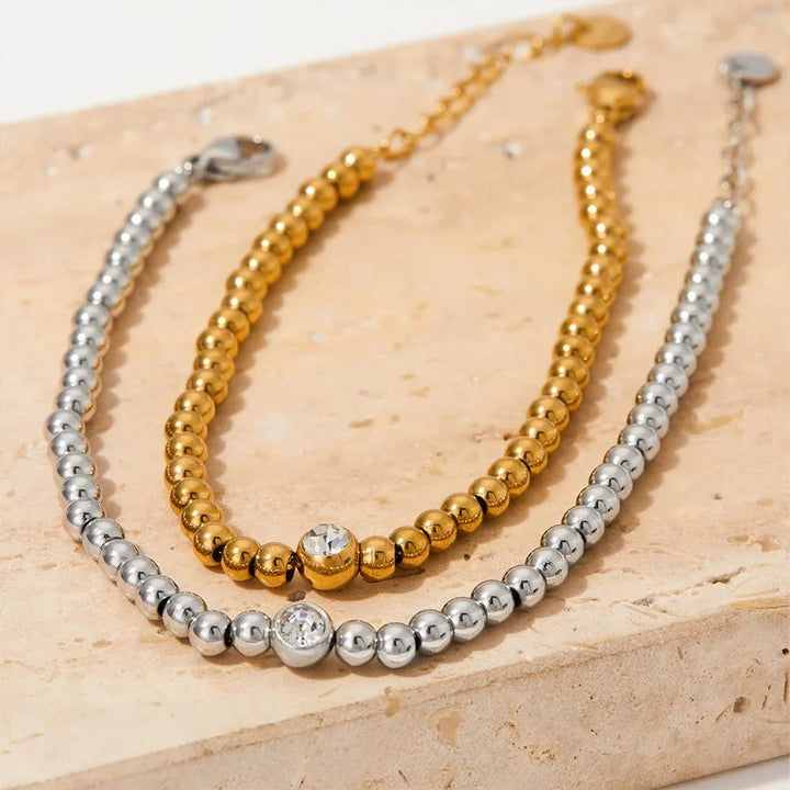 BowLift | 18k Beaded Diamond Center Necklace and Bracelets