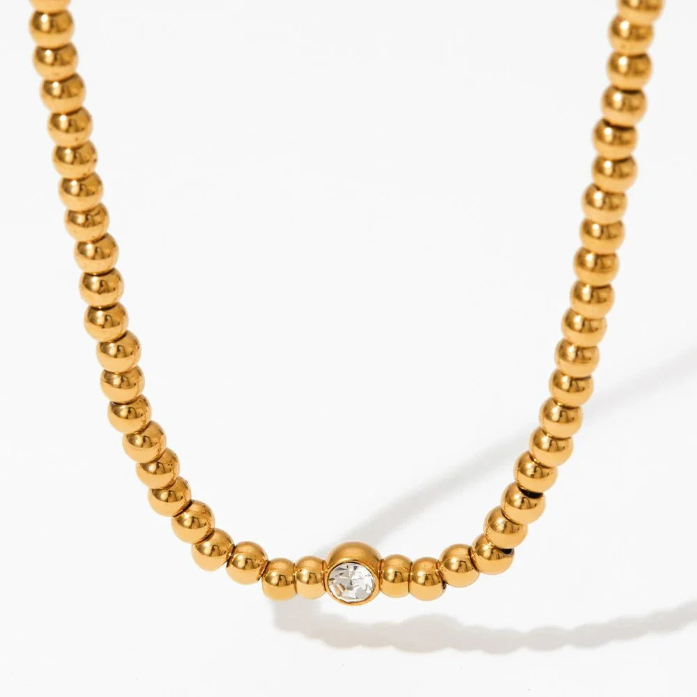 BowLift | 18k Beaded Diamond Center Necklace and Bracelets