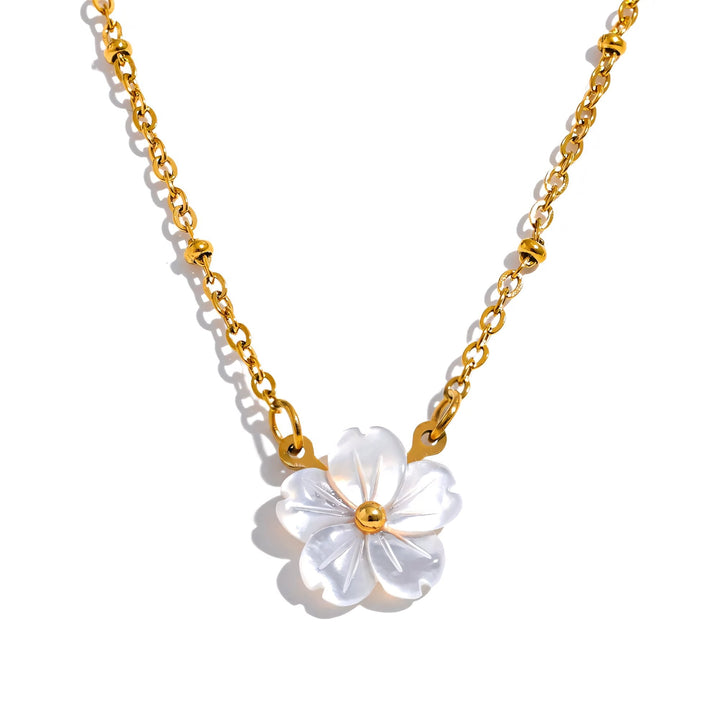 BowLift | 18k Dainty White Floral Necklace