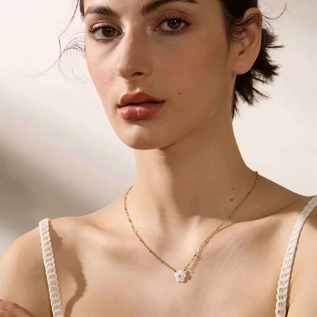 BowLift | 18k Dainty White Floral Necklace