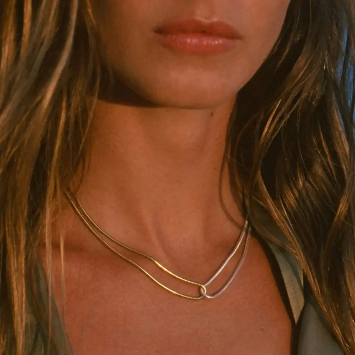 BowLift | 18k Dual Loop Box Chain Necklace