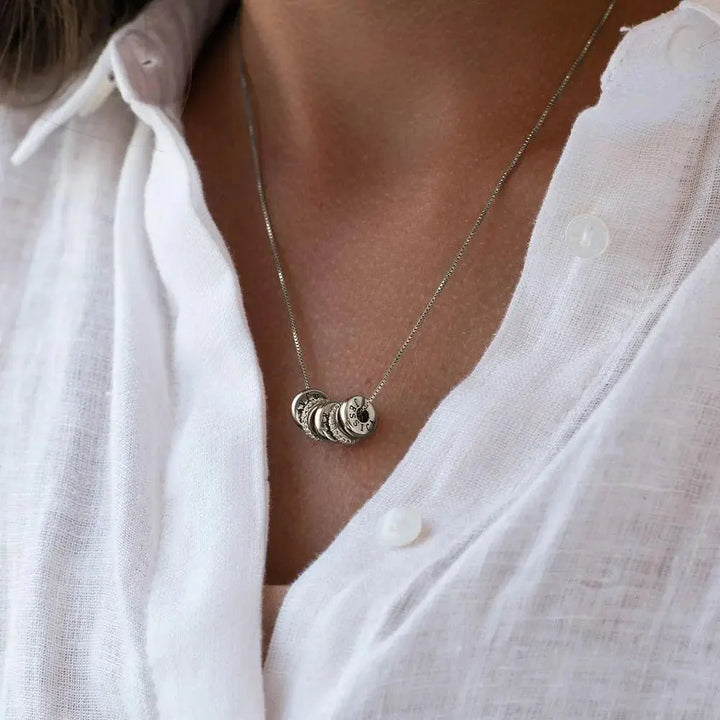 BowLift | 18k Personalized Name Dainty Diamond Disc Necklace