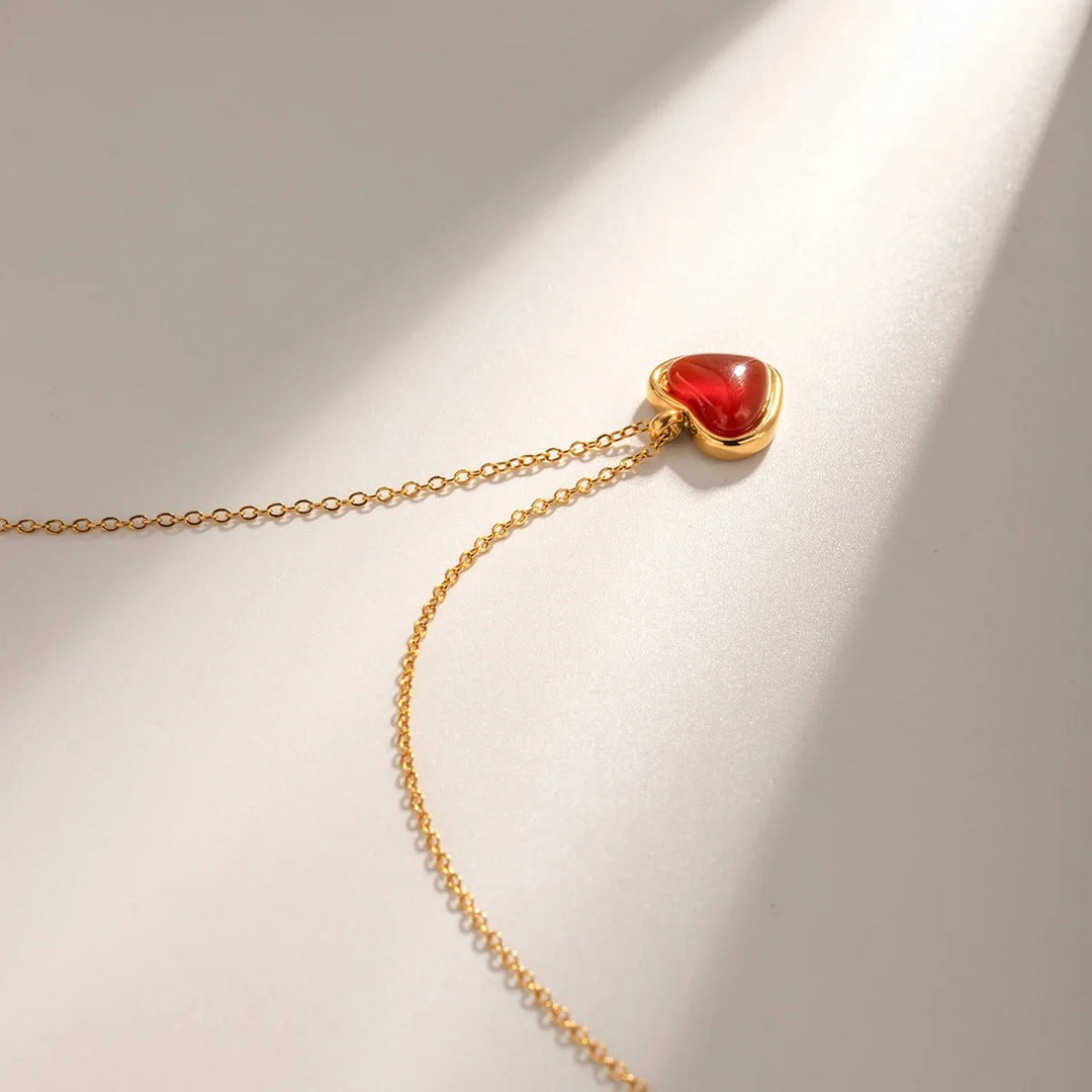 BowLift | 18k Romantic Dainty Red Heart Necklace