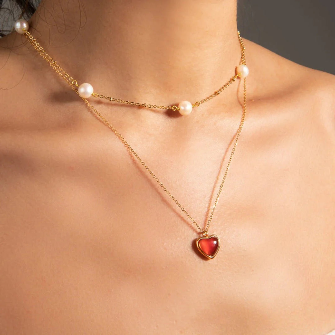 BowLift | 18k Romantic Dainty Red Heart Necklace