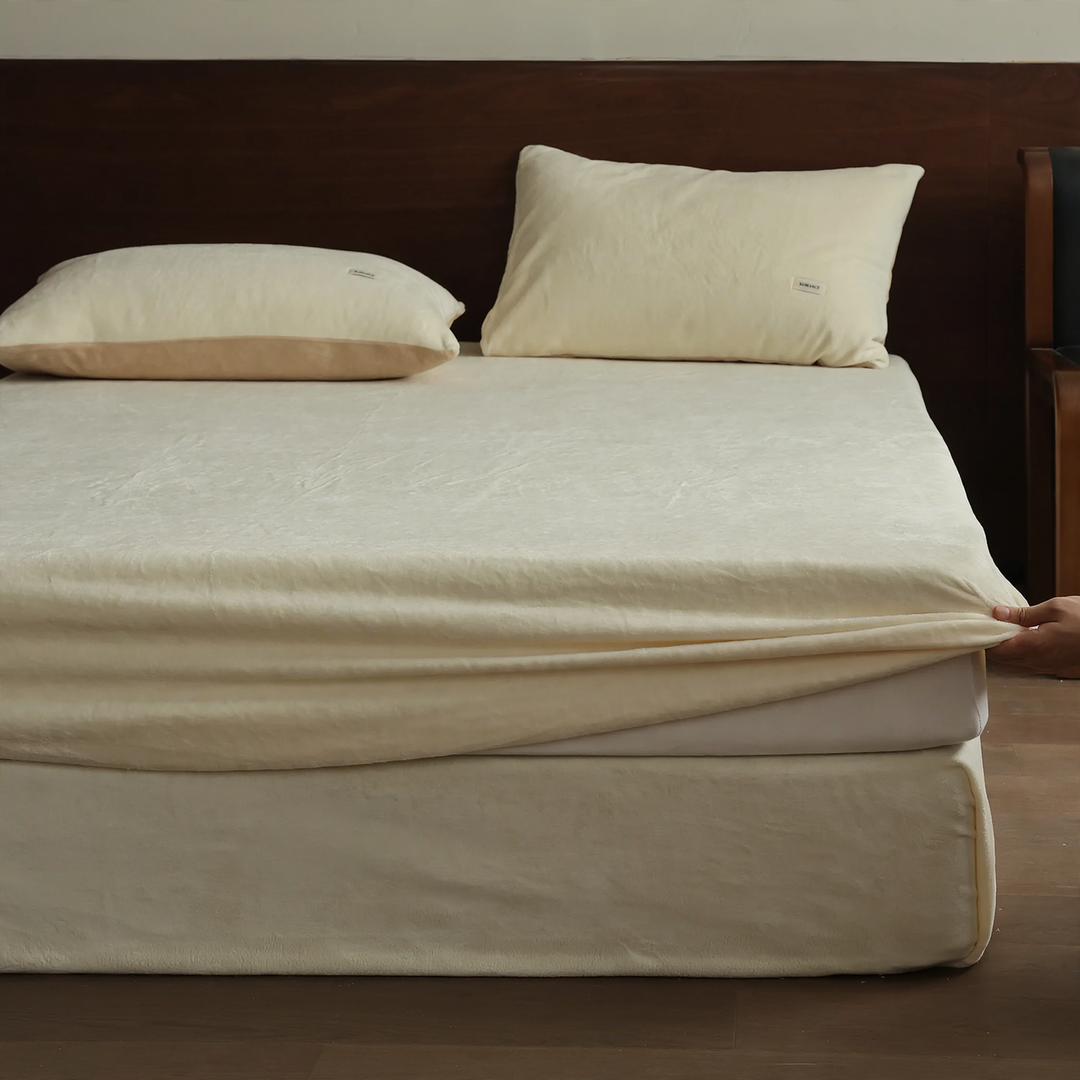 Milk fiber fitted sheet with elastic, winter