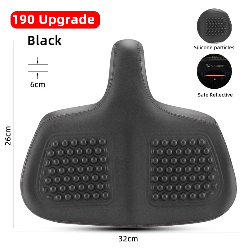 BowLift | Wide Ergonomic Bike Saddle – Comfortable Saddle with Shock Absorption for City and Mountain Bikes