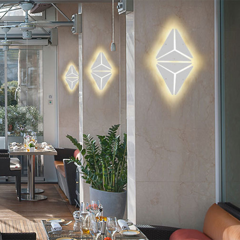 BowLift | Simple Style Triangle Metal Wall Sconce Light Gold/Black/White LED Wall Light Fixture in Warm/White Light for Corridor