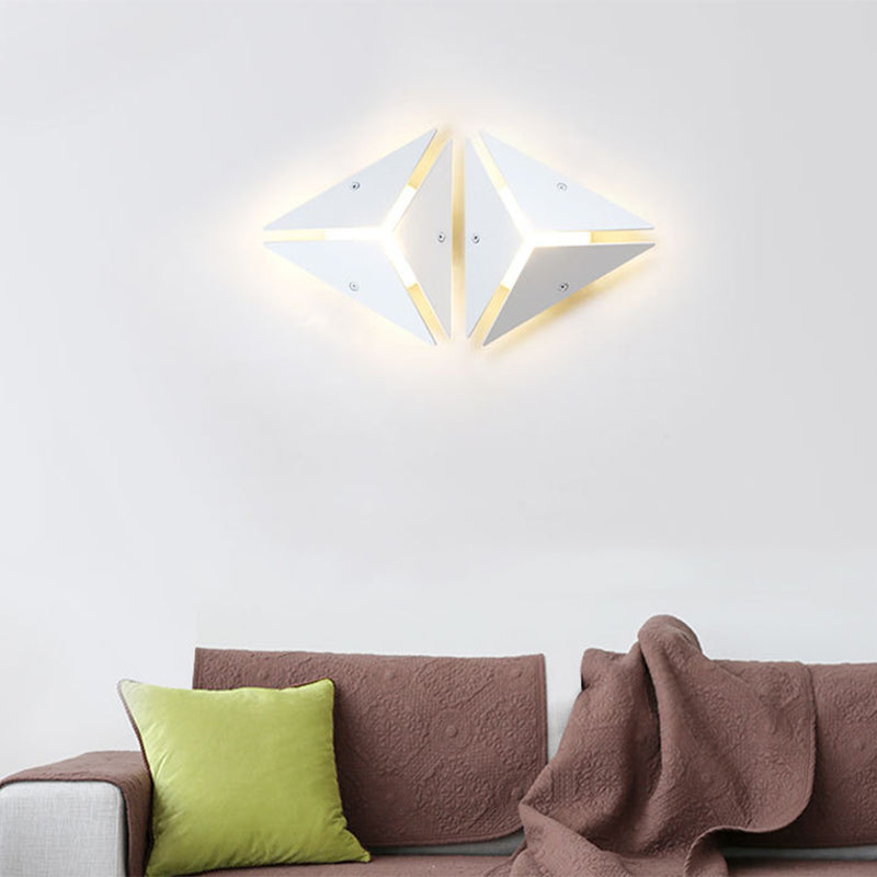 BowLift | Simple Style Triangle Metal Wall Sconce Light Gold/Black/White LED Wall Light Fixture in Warm/White Light for Corridor