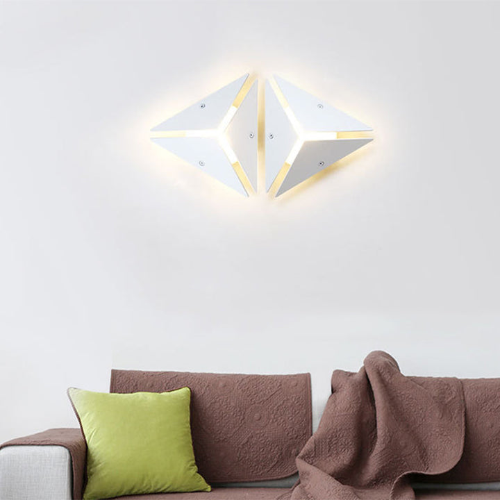 BowLift | Simple Style Triangle Metal Wall Sconce Light Gold/Black/White LED Wall Light Fixture in Warm/White Light for Corridor