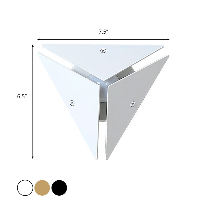 BowLift | Simple Style Triangle Metal Wall Sconce Light Gold/Black/White LED Wall Light Fixture in Warm/White Light for Corridor