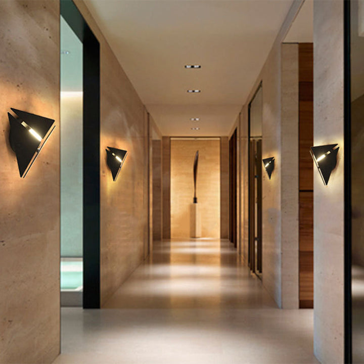 BowLift | Simple Style Triangle Metal Wall Sconce Light Gold/Black/White LED Wall Light Fixture in Warm/White Light for Corridor