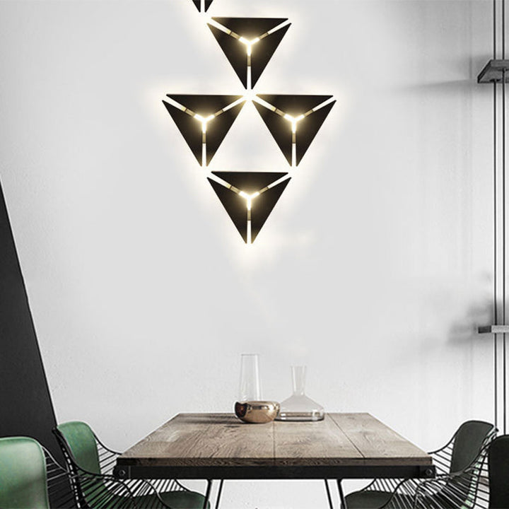 BowLift | Simple Style Triangle Metal Wall Sconce Light Gold/Black/White LED Wall Light Fixture in Warm/White Light for Corridor
